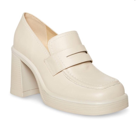 STEVE MADDEN FULFILL WOMENS LEATHER SQUARE TOE LOAFER HEELS - Picture 2 of 11